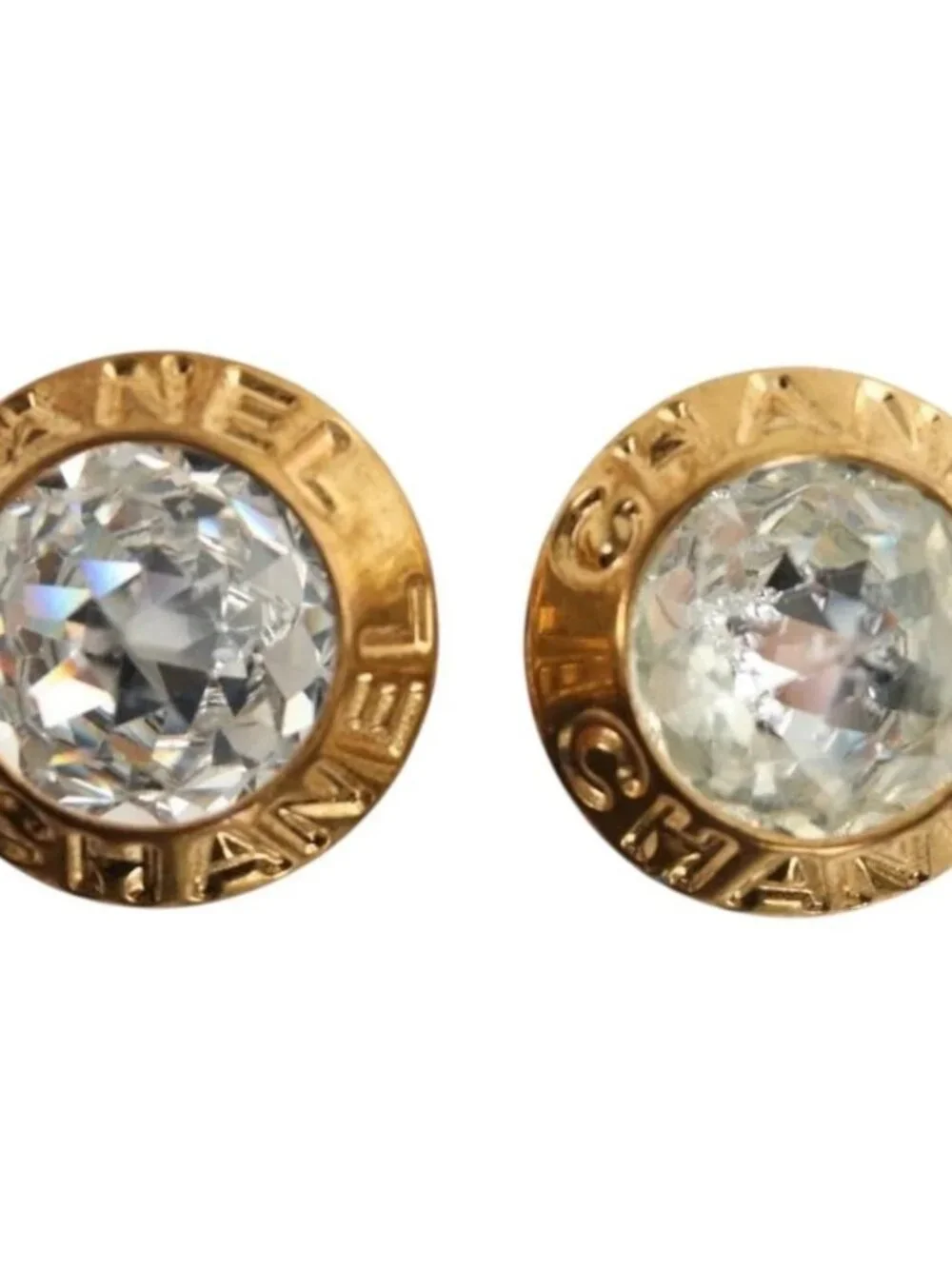 CHANEL Earring metal Gold CC Auth 185854M